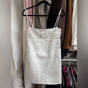 CORNELIA EMBELLISHED DRESS white beaded dress